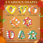Fall Thanksgiving Cookie cutters Set 8 Pieces, Holiday Christmas Cookie Cutters Pumpkin Leaf Baking Cutters Shapes for Kids with Comfort Grip, Gingerbread Man, Turkey, Squirrel, Xmas Tree, Santa, etc