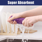 Homaxy Microfiber Waffle Weave Kitchen Dish Cloths, 12 x 12 Inch Ultra Absorbent and Solid Color Dish Towels for Kitchen Fast Drying Dishcloth for Washing Dishes, 6 Pack, Purple