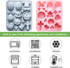 Easter Bunny Egg Chocolate Mold Set - 15-Cavity Silicone Baking Molds with Rabbit & Egg Designs, Food-Grade for Easter Cakes, Spring Party Treats & DIY Crafts - 2 Pack