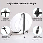 2-Pack Upgraded Anti-Slip Plate Stands for Display, 12 Inch Decorative Iron Plate Holders, Easel, Frame, Book, Card, Plaque, Picture Display Stands