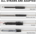 Straw Cleaner Brush Set, 12 Pieces Botthle Cleaning Brush and Nylon Tube Brush Brush, 11.8 Inch Long Cleaning Brush Kit for Water Bottle, Straws on Tumbler, Sippy Cup, Tea Pot Spout