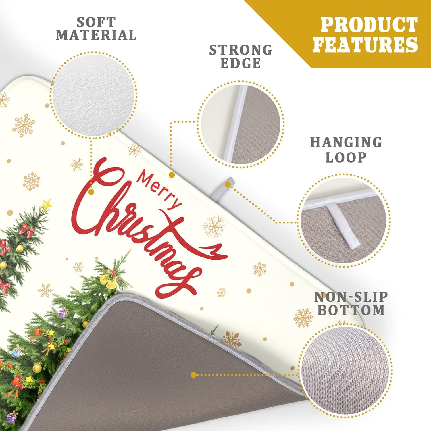 Merry Christmas Dish Drying Mats for Kitchen Counter 16x18 Inch Christmas Tree Dish Drainer Mats Dry Pad Xmas Forest Drying Mat for Dish Christmas Decorations for Kitchen Countertop Tableware Decor