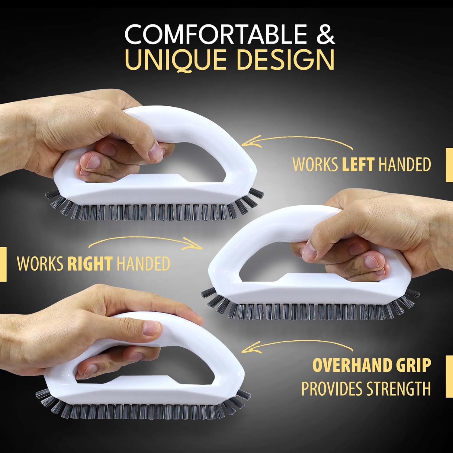 Grout Brush with Stiff Nylon Bristles, Heavy Duty Hand Grout Scrub Brush for Cleaning Baseboards, Floor, Corners, Tiles, Shower, Bath Tub, Floor, Tiles and Other Surfaces