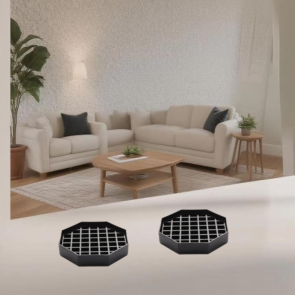 4.1" Octagonal Coffee Drip Tray | Black Plastic Honeycomb Grid Countertop Tray for Coffee, Tea, Wine & Beverage Dispensers,Pack of 2(2, 4.1in)