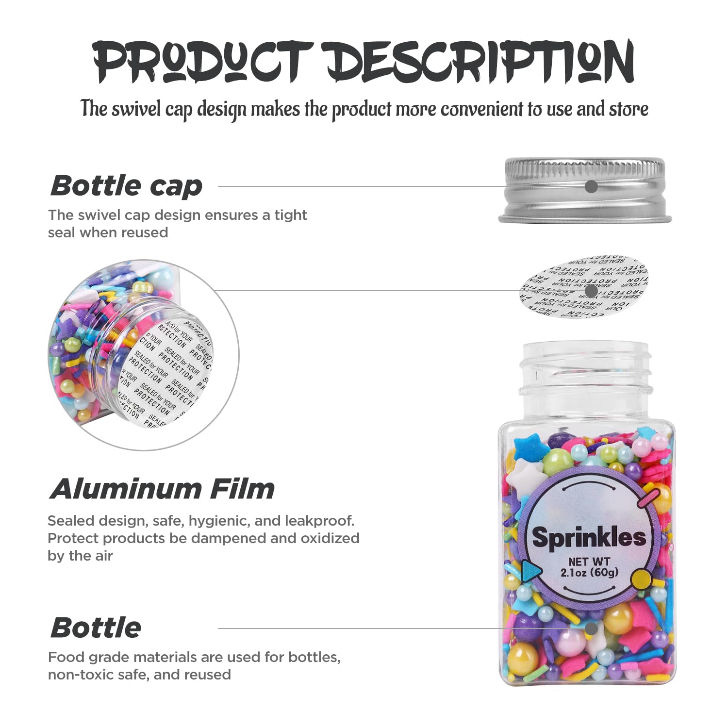 Gold Star Sprinkles for Cake Decorating, Gold Sprinkles, Edible Gold Sanding Sugar for Cake, Cupcake, Cookies, and Ice Cream Toppings. (120g/4.2oz)