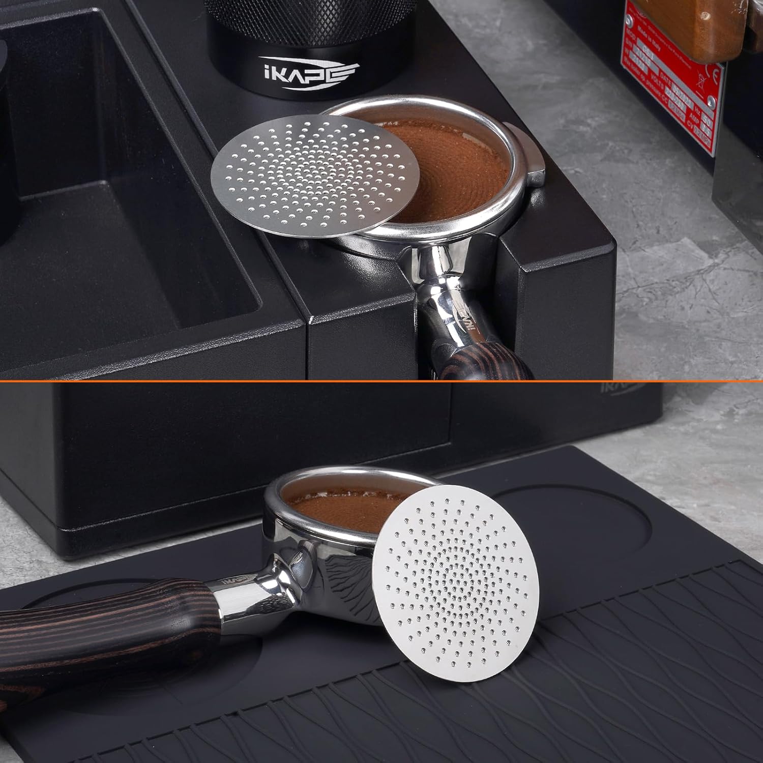 IKAPE 53.3mm Espresso 2pcs Puck Screen, 0.8mm Thickness, Reusable Metal Thin & light Coffee Filters, Food-grade 316 Stainless Steel Coffee Puck Screen for Espresso Baristas