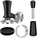51mm Espresso Accessories Kit, Coffee Espresso Tamper Set, Spring-loaded Tamper, WDT Tool, Dosing Funnel and Silicone Gel Coffee Tamper Mat for Espresso Coffee Machines and 51 mm Portafilters