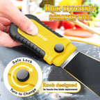 DIYSELF Razor Blade Scraper | Scraper Tool for Cleaning, Glass, Stickers | 2 Pack Scraper with 30 Pcs Extra Single-edged Razor Blades | Paint Scraper | Razor Scraper | Glass Scraper