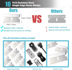 Gomake Razor Blade Scraper Tool with Blade Storage Container, Glass Cooktop Stove Scraper with 10PCS Stainless Steel Blades for Glass Clean,Paint,Old Label,Decal Sticker,Adhesive Remover