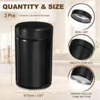 uxcell 2Pcs Round Tea Canisters, 5" x 3" Airtight Metal Tea Containers for Loose Tea, Coffee Beans, Spices - Durable, Compact, and Stylish Storage Tea Tin (Black)