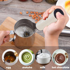 Milk Frother, Rechargeable Battery Operated Frother for Coffee,Portable Drink Mixer with 2 Stainless Steel Whisk Heads,Milk Foamer for Keto Coffee, Latte, Cappuccino, Hot Chocolate,White