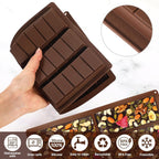 Chocolate Bar Mold, Silicone Thick Chocolate Bar Molds for Dubai Chocolate Bar Pistachio, Break Apart Candy Bar Mold for Stuffed Bars Knafeh Chocolate Bar Kit