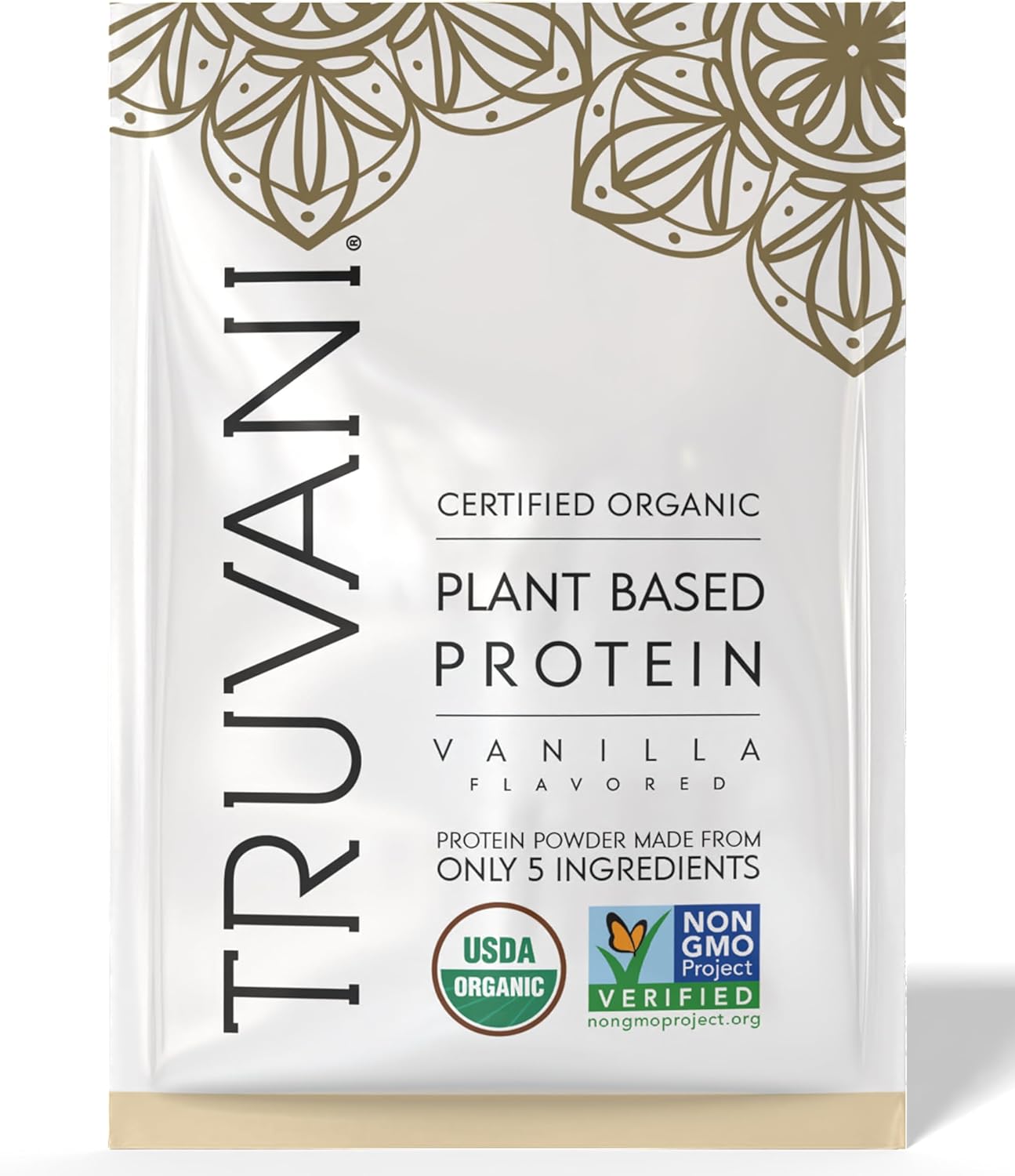 Truvani Vegan Pea Protein Powder | Vanilla | 20g Organic Plant Based Protein | 1 Serving | Keto | Gluten & Dairy Free | Low Carb | No Added Sugar