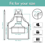 5 Pack Kitchen Apron, Work Apron, Canvas, Multiple Pockets, Gardening, Painting, BBQ, Artist, Carpenter, Sizes M to XXL, Ice Blue