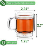 BTaT - Stackable Espresso & Demitasse Glass Coffee Cups, Set of 6 (2.0 oz, 60 ml), Double Wall, Clear