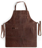 Grill Apron, Protective Clothing Cover for Cooking and Grilling, Kitchen, Heat Resistant, Fantasy Shop, Full Grain Leather, Handmade Cook Accessory, Bourbon Brown