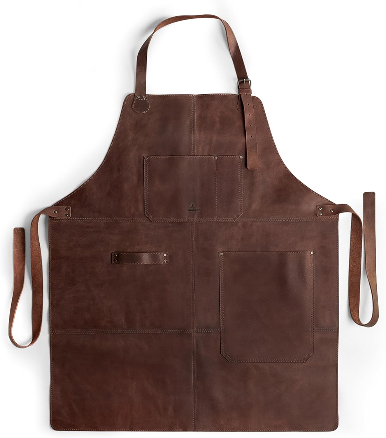 Grill Apron, Protective Clothing Cover for Cooking and Grilling, Kitchen, Heat Resistant, Fantasy Shop, Full Grain Leather, Handmade Cook Accessory, Bourbon Brown