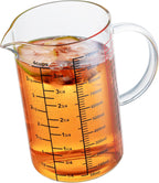 Glass Measuring Cup-[Insulated handle | V-Shaped Spout]-Made of High Borosilicate Glass Measuring Cup for Kitchen or Restaurant, Easy to Read, 1000 ML (32 Oz, 4 Cup)