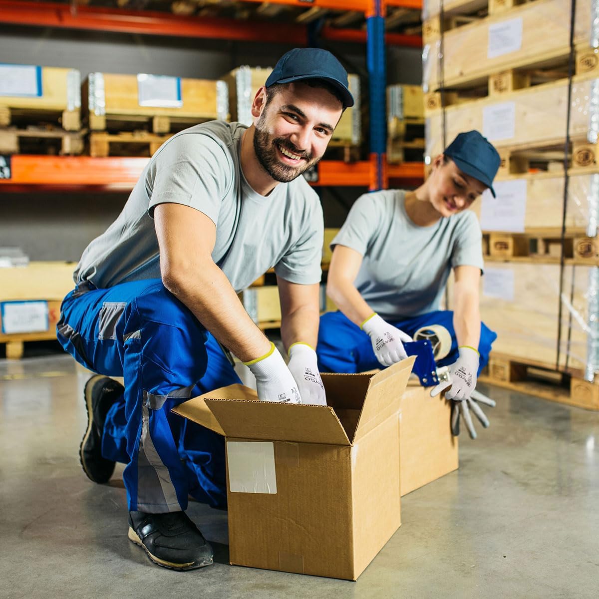 KAYGO Safety Work Gloves PU Coated-12 Pairs, KG11PB, Seamless Knit Glove with Polyurethane Coated Smooth Grip on Palm & Fingers, for Men and Women, Ideal for General Duty Work (XX-Large, White)