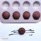 CHEFMADE Madeleine Mold Cake Pan, 12-Cavity Non-Stick Scallop Madeline Bakeware for Oven Baking (Champagne Gold)