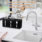 2 Pcs Acrylic Cutlery Storage Organizer Bin Silverware Cutlery Utensil Holder Caddy Knife Spoon and Fork Organizer 3 Section Tableware Storage Box for Kitchen Cabinet Flatware Dining Room Party