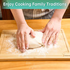 Bamboo Cutting Boards for Kitchen, Wood Cutting Board with Holder, Bamboo Cutting Board Set Reversible with Juice Grooves for Meat Cheese Fruit and Vegetables (Four Piece Set)