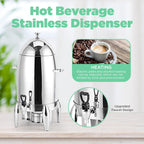 Stainless Steel Hot Beverage Dispenser durable and long-lasting Chafer Urn with Chrome Accents - 5 Gallon capacity-(48 cup)