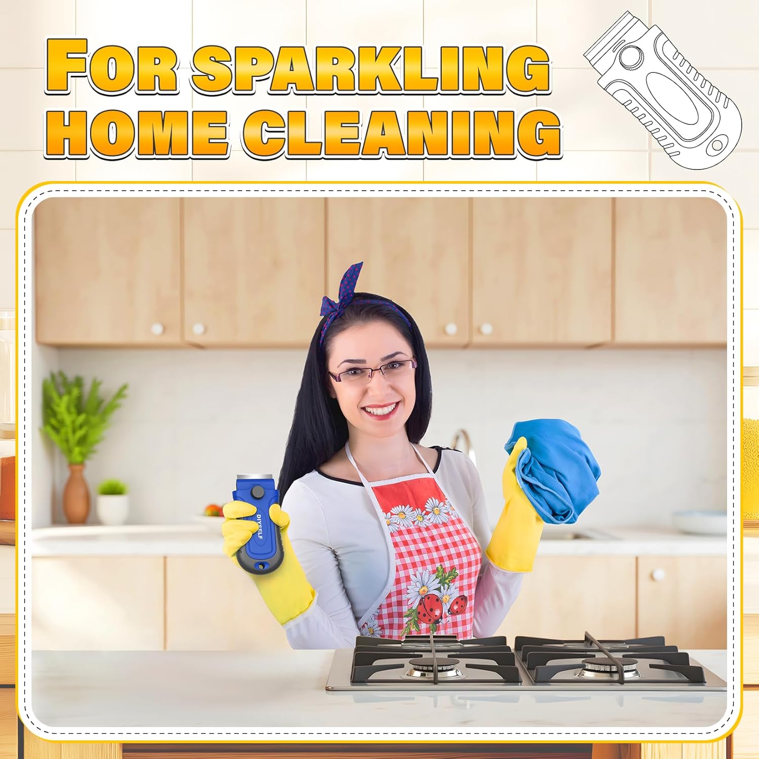 DIYSELF 2 Pack Razor Blade Scraper with 30 Pcs Extra Blades, Scraper Tool for Cleaning, Glass, Stickers, Paint Scraper, Razor Scraper, Glass Scraper, Razor Scraper Tool, Glass Stove Top Scraper