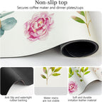 Bloss Dish Drying Mat, 12.2"x19.7" Absorbent Coffee Bar Mat with Waterproof Rubber Back, Fit Under Coffee Maker Machine/Kitchen Counter(Rose)