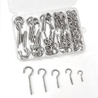125 Pcs Screw Hooks in 5 Sizes – Cup Hooks for Hanging Plants, Mugs, Lights, and Ceiling Storage (Silver)