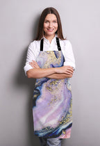 Marble Apron, Colorful Natural Luxury Gouache Landscape Unisex Kitchen Bib with Adjustable Neck for Cooking Gardening,Adult Size