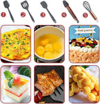 Rose Gold And Grey Mini Kitchen Utensil Small Five-Piece Set Tiny Silicone Kids Kitchen Tools Whisk Spatula Tongs Spoon And Slotted Spatula For Cooking(Kids Baking Supplies) Grey