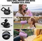 One Gallon Water Bottle Insulated, Triple Walled Vacuum Stainless Steel (Cold for 48 Hrs), Leak Proof & Non-BPA, Large Water Flask Jug with Paracord Handle & Straw Spout Lids