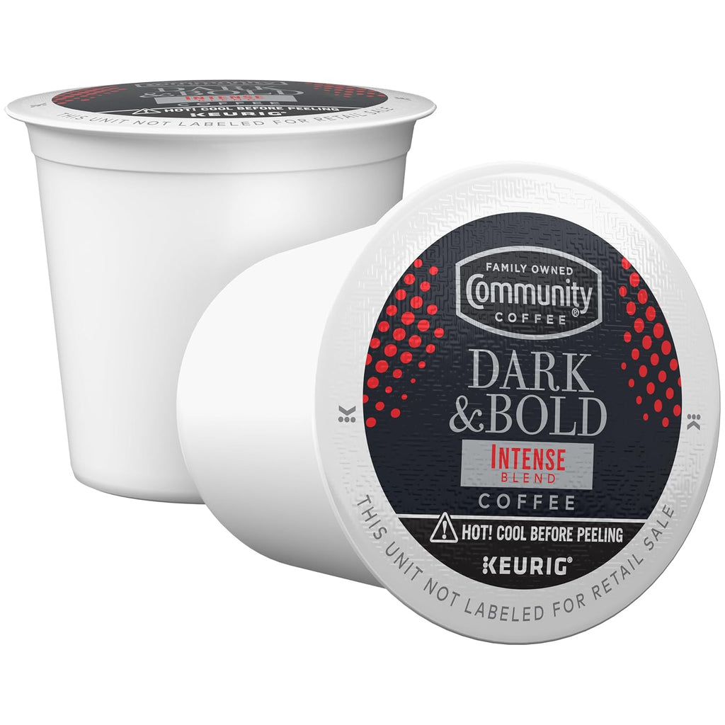 Community Coffee Dark & Bold Intense Blend 24 Count Coffee Pods, Compatible with Keurig 2.0 K-Cup Brewers, 24 count (Pack of 1)