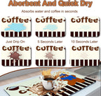 Dish Drying Mat 16" X 24", Super Absorbent & Cuttable Coffee Mats for Countertop, Kitchen Counter Mat Fits Under Coffee Maker or Machine, Hide Stain Drying Pad for Dish Drying Rack, Bear Coffee