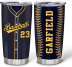 Hyturtle Personalized Baseball Tumbler Baseball Players Design Stainless Steel Double Walled Vacuum Insulated Tumblers 20oz30oz Coffee Travel Mug Cup Christmas Gift For Men Boys Friends Dad Sports Fan