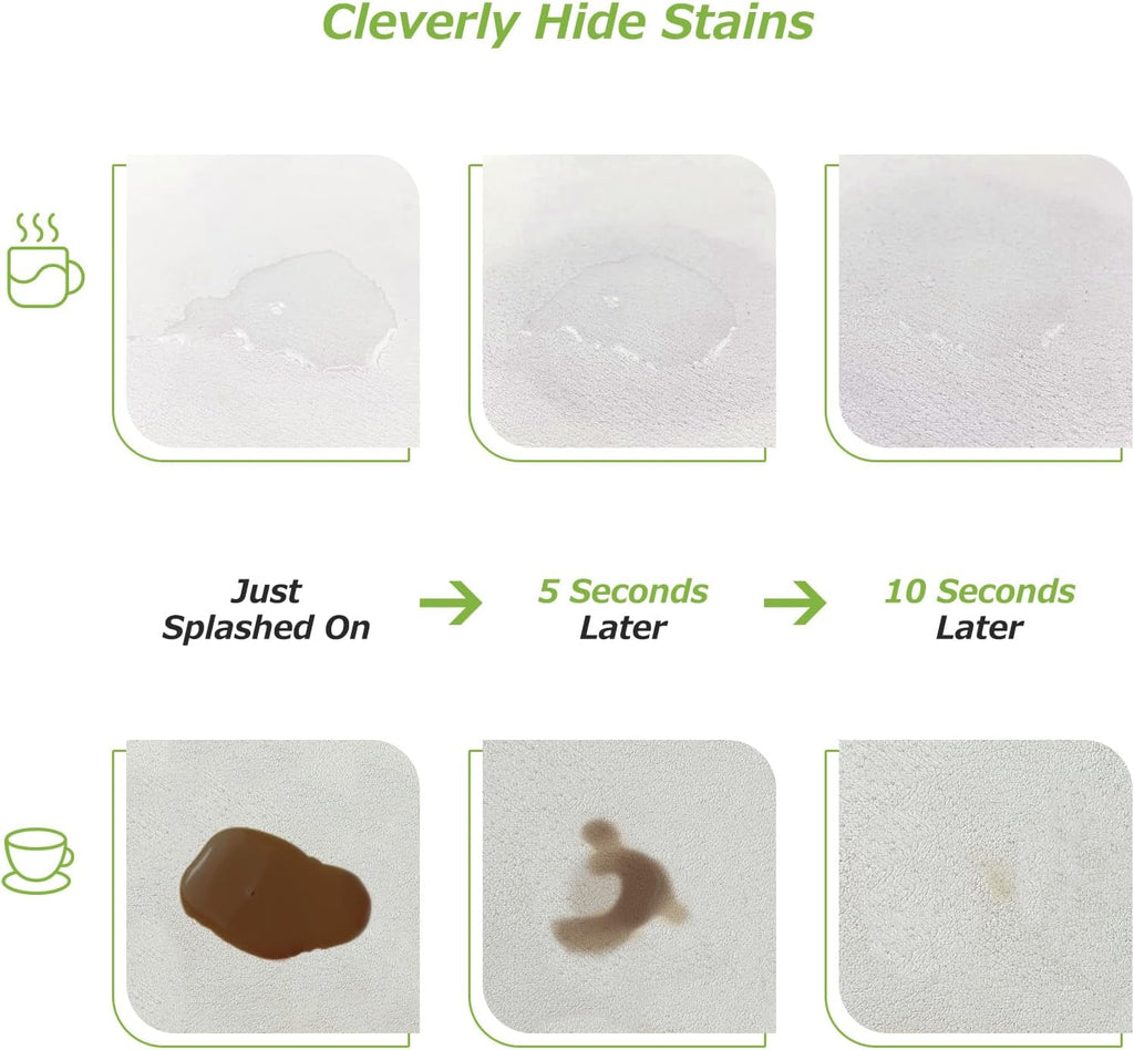 Matace Designer Coffee Bar Mat, Large 16 x 24 Inches, Rubber Backing, Absorbent Coffee Maker Mats for Dish Drying, Kitchen Countertop, Heat Resistant, Solid White