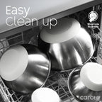 CAROTE Stainless Steel Mixing Bowls with Lids Set,12 Pcs Nesting Bowls Clear Airtight Lids 3 Grater Attachments,Non-Slip Bottoms & Measurement Marks Mixing Bowls,Size 5,3,2,1.5,1QT