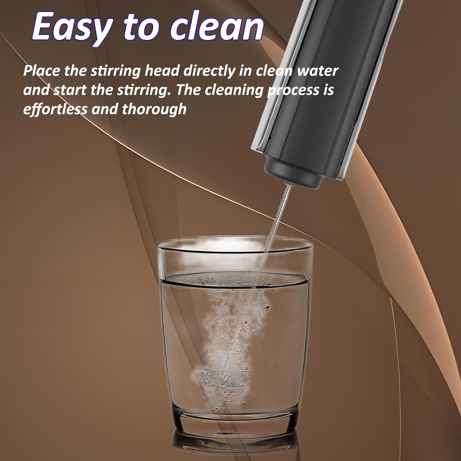 Electric Milk Frother Handheld & Stand, Rechargeable with Detachable Whisk - Fast Foam Maker for Latte, Cappuccino, Hot Chocolate, Egg – Black