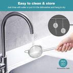 2 Pack Fine Mesh Strainer, Small Stainless Steel Sieves with Handles, for Steeping Loose Leaf Tea, Straining Cocktail, Juice and Sifting Flour, Powdered Sugar (2pcs)