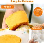 3 Pack Silicone Muffin Pan for Baking 24 Cup Mini Silicone Cupcake Pan with Metal Reinforced Frame, Nonstick Baking Cups BPA Free Silicone Cupcake Molds for Oven Dishwasher Safe, Cream