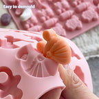 2 Pcs Baby Shower Chocolate Molds, 35 Cavity Baby Feet Mini Molds Baby Bottle Pacifier Baby Onesie Baby Carriage Bear Molds for Baby Shower Party Cake Decoration Cupcake Topper