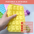 Large Gummy Bear Molds Candy Molds, No Stick Chocolate Candy Gummy Molds,Gummie Molds Premium Silicone,Pack of 4 with 2 Droppers