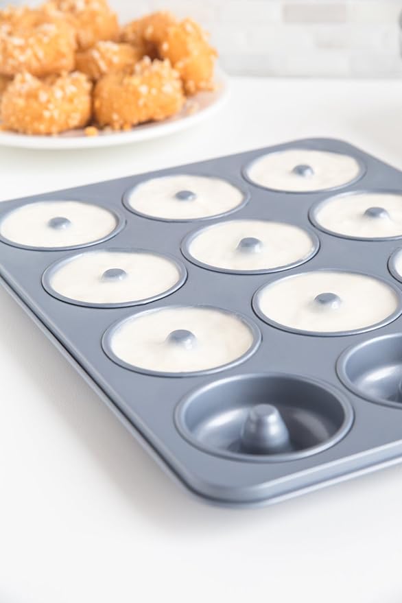 Fox Run Non-Stick Mini Donut Pan, 12-Cavity Donut Mold, Makes 2" Bite Sized Donuts