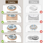 Wood Coasters Set of 4 with Holder, Cewiru Cup Mat for Drinks, Absorbent Coasters with Felt Insert for Coffee Table Protection, Modern Style Home Dining Table Decor, 4.3" Grey