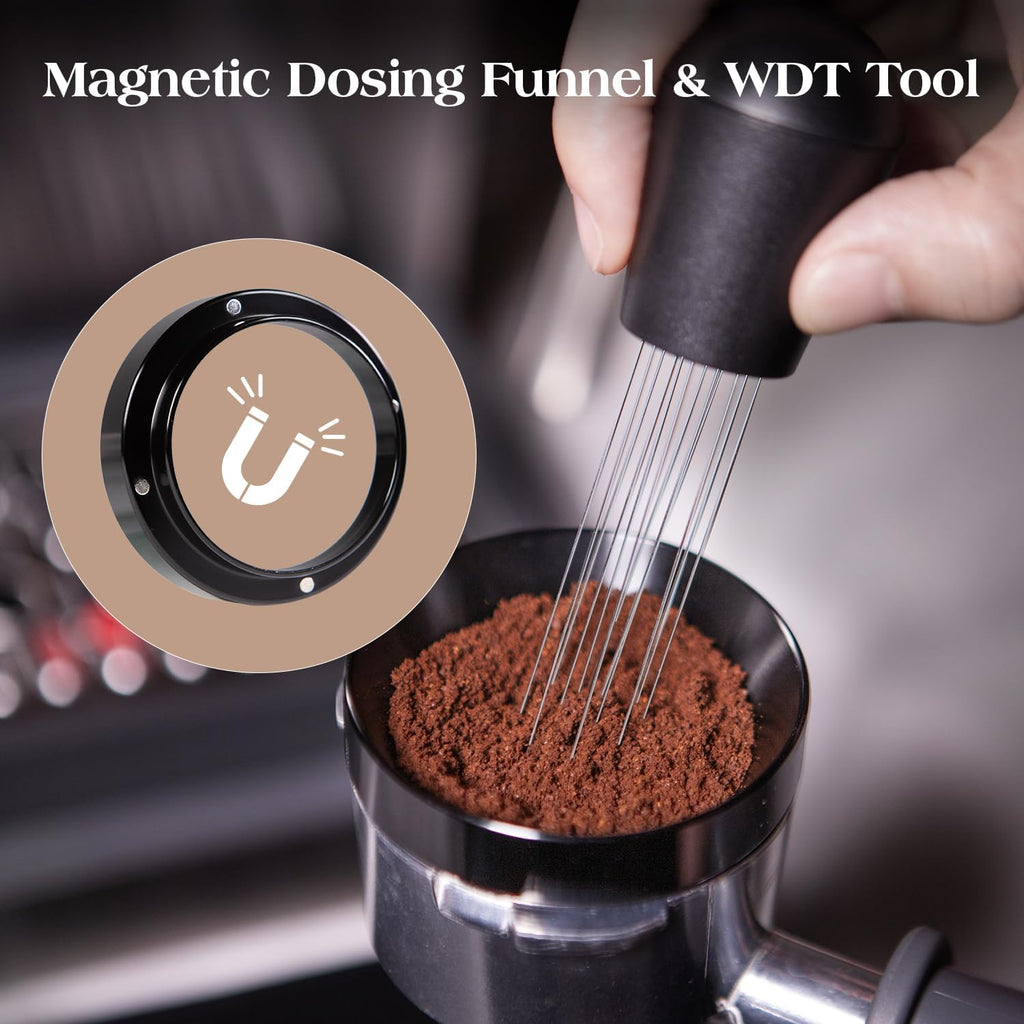 7 PCS 51mm Espresso Accessories Kit: Espresso Tamper, Coffee Distributor, Puck Screen, Dosing Funnel and WDT Tool Espresso Machine Accessories, Gifts for Coffee Lovers