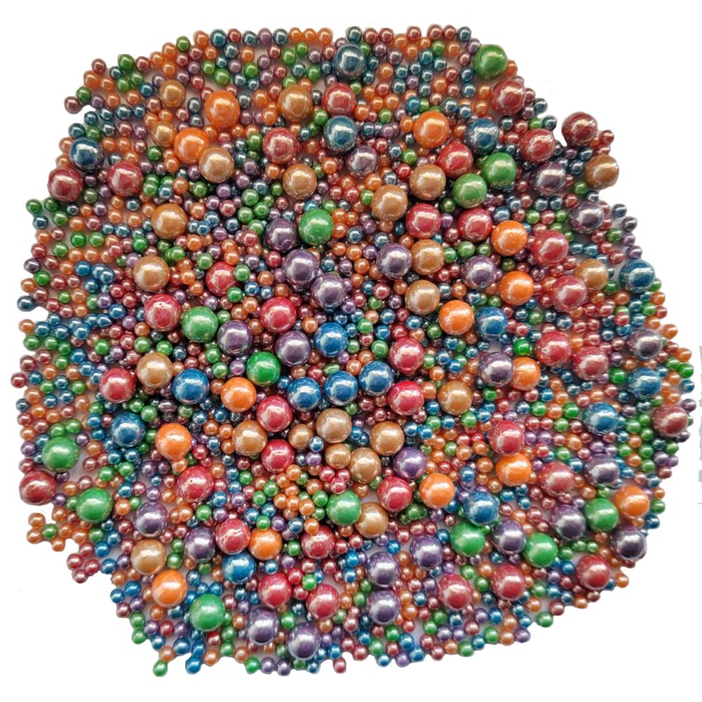 Edible Deep Colorful Sugar Pearls Candy Sprinkles 120G/ 4.23Ounce Baking Cake Sprinkles Cupcake and Cake Topper Cookie Decorations Wedding Party Valentines Halloween Christmas Supplies
