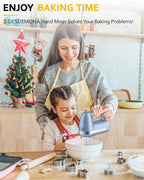 Electric Hand Mixer, Powerful 300W Hand Mixer Electric Handheld with 304 Beaters, Dough Hook, Hand Held Mixer with Turbo for Baking Cakes, Eggs, Cream Food(Blue)