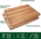 20" XL Extra Large Wooden Cutting Boards for Kitchen Charcuterie Boards Hardwood Solid Chopping Board Big Acacia Wood Cutting Board Meat Serving Cheese Board Thick Butcher Block Turkey Carving Board