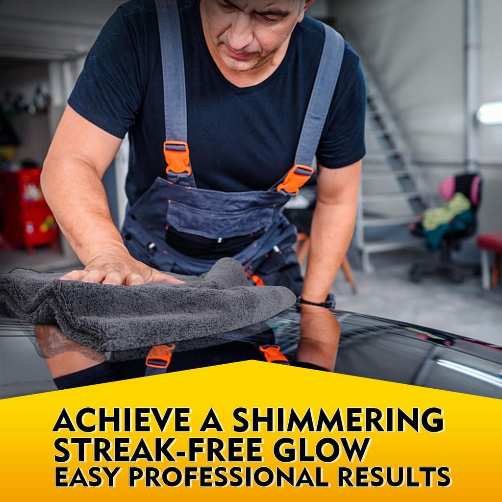 HOMEXCEL Car Drying Towels, 2 Pack Professional Microfiber Towels for Cars, Scratch-Free, Highly Absorbent Drying Towel for Cars, SUVs, RVs, Trucks, and Boats, 35 x 25 inch, Grey